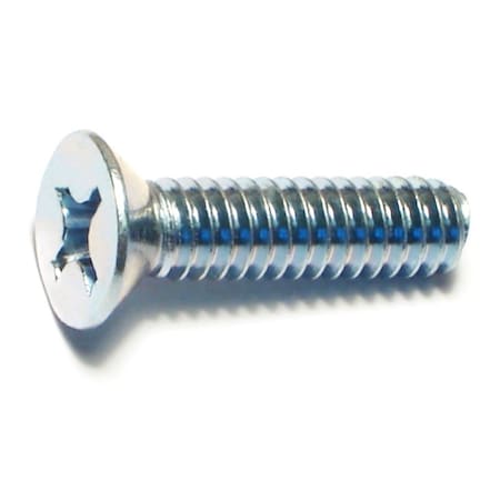 Midwest Fastener 1/4"-20 x 1 in Phillips Flat Machine Screw, Zinc Plated Steel, 15 PK 63636